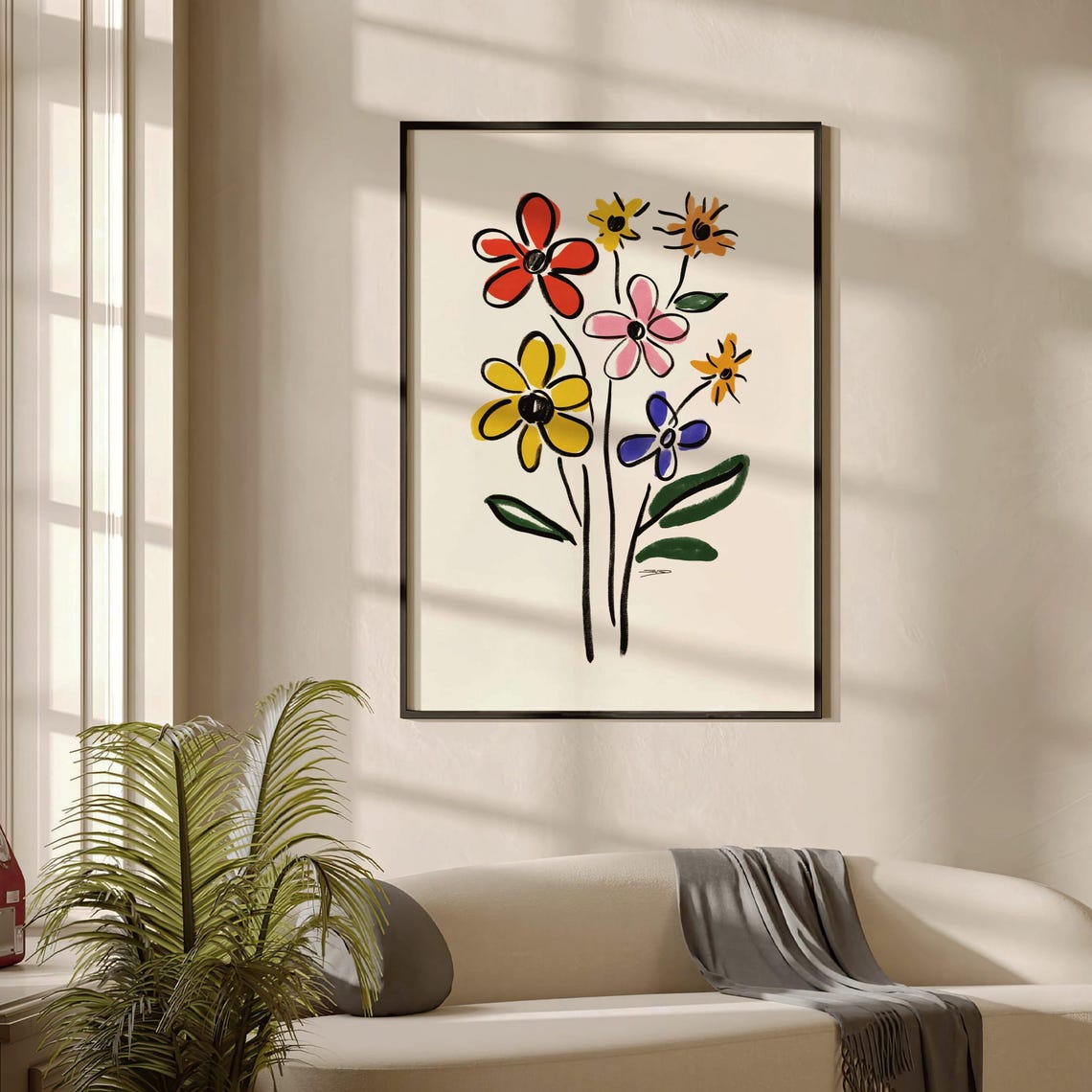Picasso-Inspired Minimal Flower Art, Vintage Line Art - Image 5