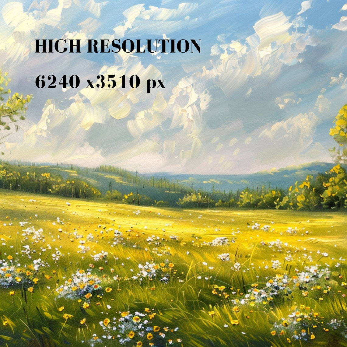 Field Of Flowers Frame Tv Art Spring Flowers Spring Art Wildflower Painting Tv Art Flower Decor Frame Tv Art Wildflower Oil Painting - Image 3