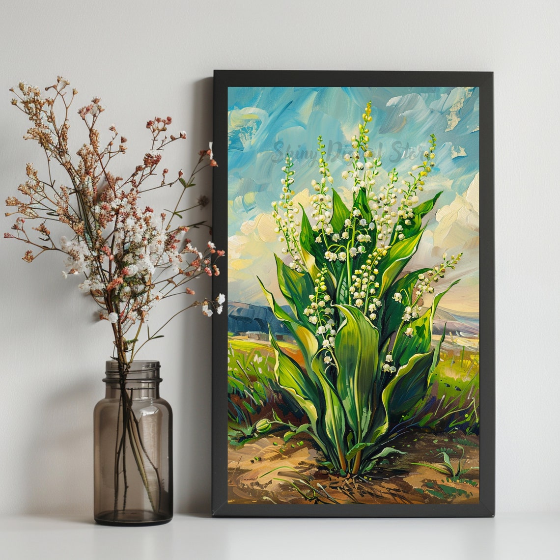 Lily Of The Valley White Bell Blooms Green Leaves Spring Art Poster - Image 2