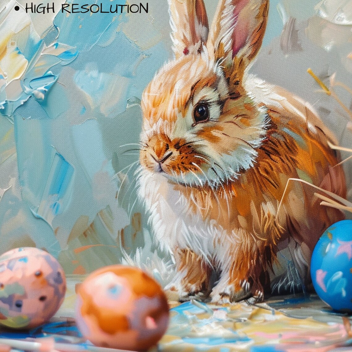 Easter Bunny Frame TV Art, Cute Spring Decor - Image 3