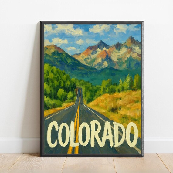 Colorado Poster Impressionist Travel Art Print Modern Wall Decor Bold Textured Brushstrokes