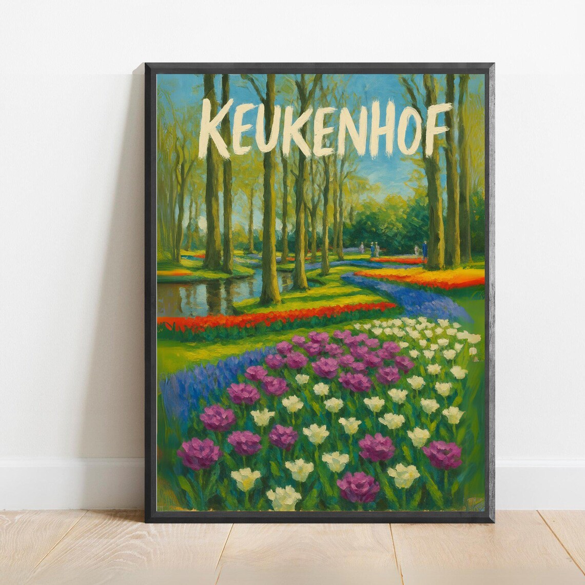 Keukenhof Netherlands Tulip Gardens Spring Travel Art Poster