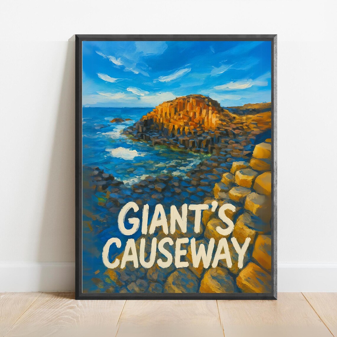 Giant's Causeway Northern Ireland Coastal Impressionist Travel Poster