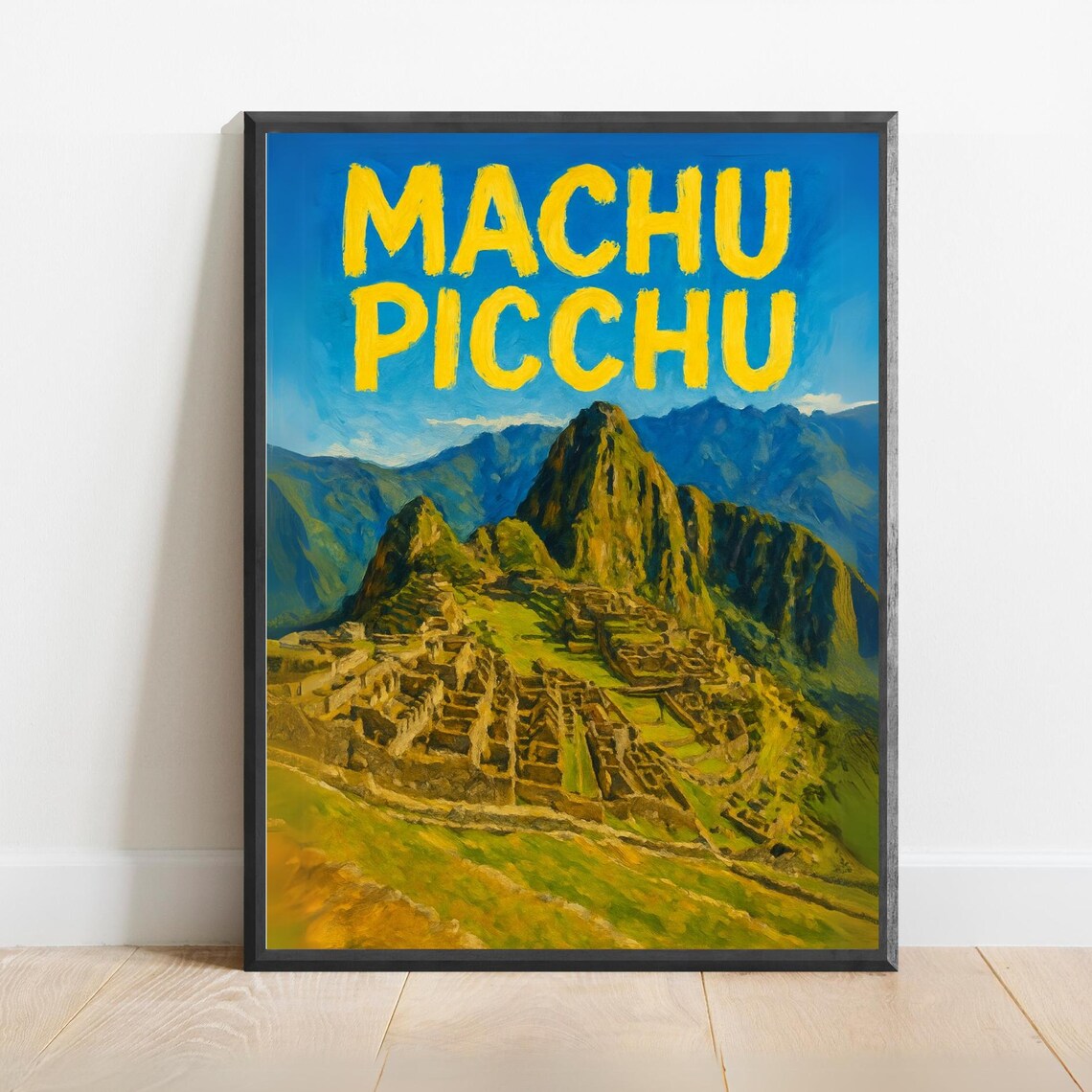 Machu Picchu Inca Ruins Andes Watercolor Travel Poster Peru History Adventure Art