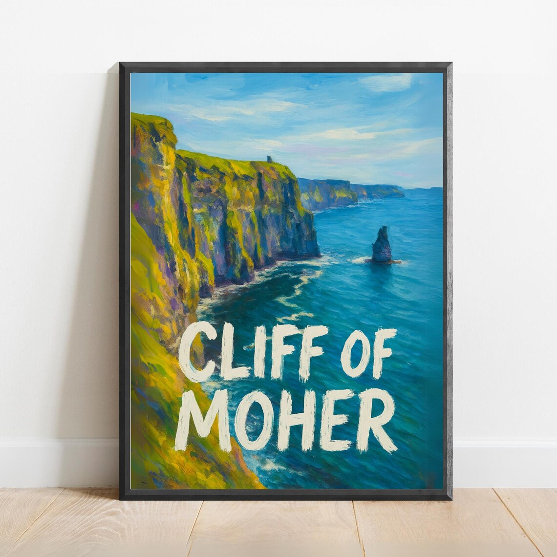 Cliff of Moher Sea Cliffs and Sea Stack Ireland Travel Poster