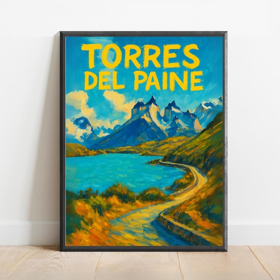 Torres Del Paine Chile Granite Towers And Turquoise Lake Poster