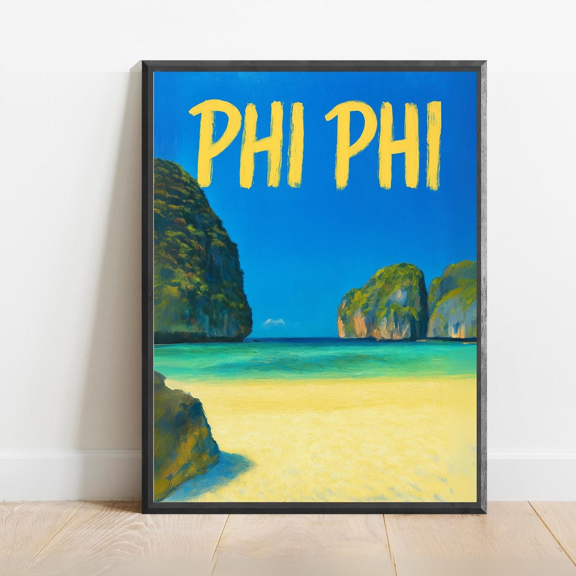 Phi Phi Tropical Beach Limestone Cliffs Island Thailand Poster