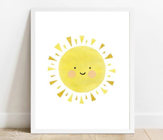 Sun Nursery Artbaby Shower Gift Watercolor Art Poster Instant