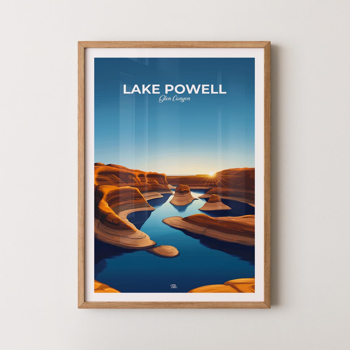 Lake Powell Poster Lake Powell Travel Poster Lake Powell Art Print Glen Canyon Poster Glen Canyon Art Print Gift For Travelers