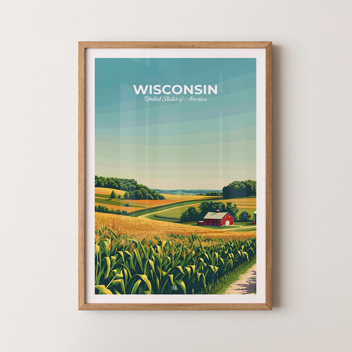 Wisconsin Poster Wisconsin Travel Poster Wisconsin Art Print Wisconsin Wall Art Usa Poster Gift For Travelers