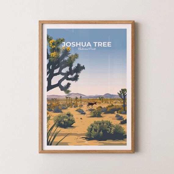 Joshua Tree National Park Desert Bighorn Sheep Travel Poster Art