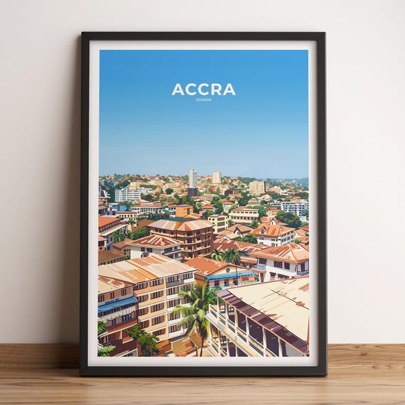 Accra Poster Accra Travel Poster Accra Art Print Accra Poster Accra In Ghana Customizable Gift