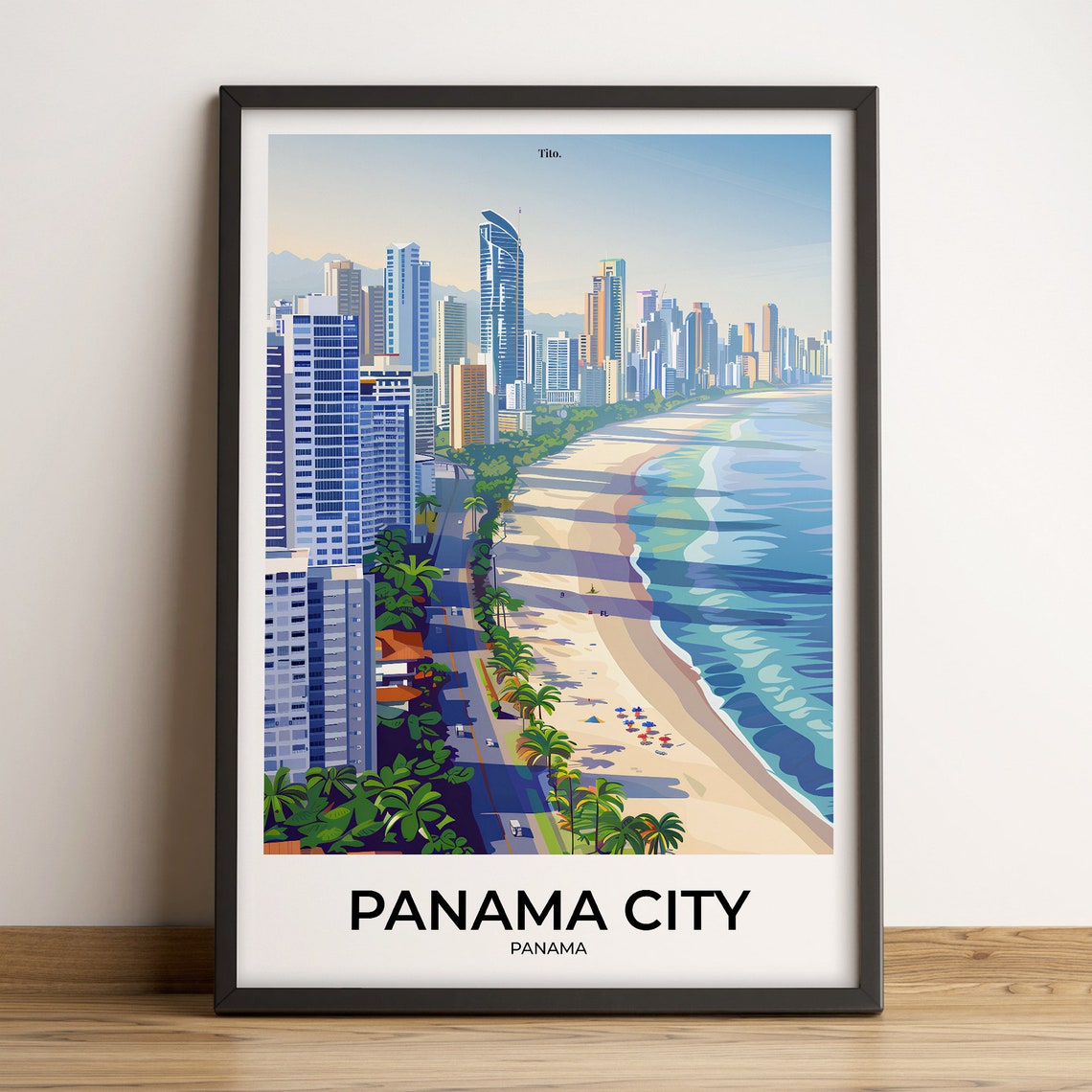 Panama City Poster Panama City Travel Poster Panama City Art Print Panama City Poster Panama City Travel Gift