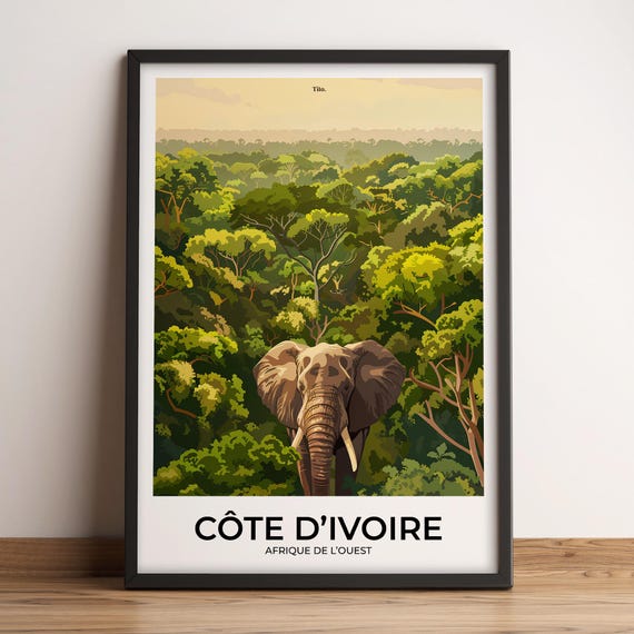 Ivory Coast Poster Ivory Coast Travel Poster Ivory Coast Art Print Ivory Coast Poster Africa Travel Gift