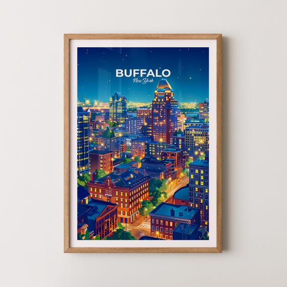 Buffalo Poster Buffalo Travel Poster Buffalo Art Print Buffalo Wall Art New York Poster Gift For Travelers