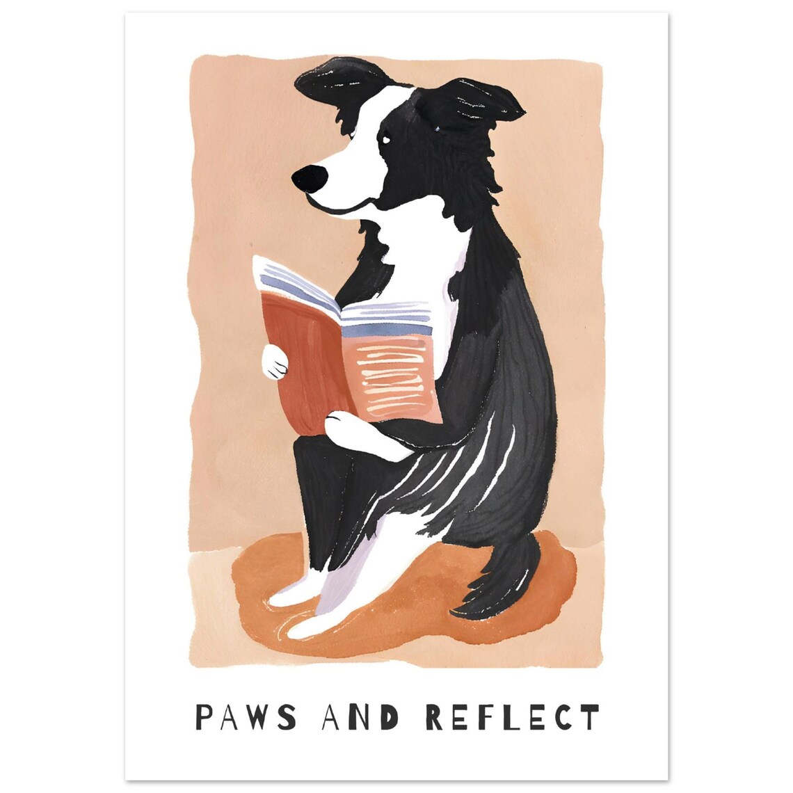 Border Collie Matisse Style Art Print, Dog Decor