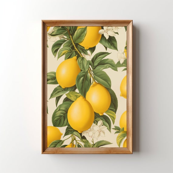 Vintage Lemons Mid-Century Botanical Art Print