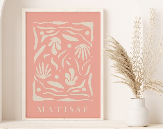 Henri Matisse Light Coral Doodle Cut Out Playful Style Poster