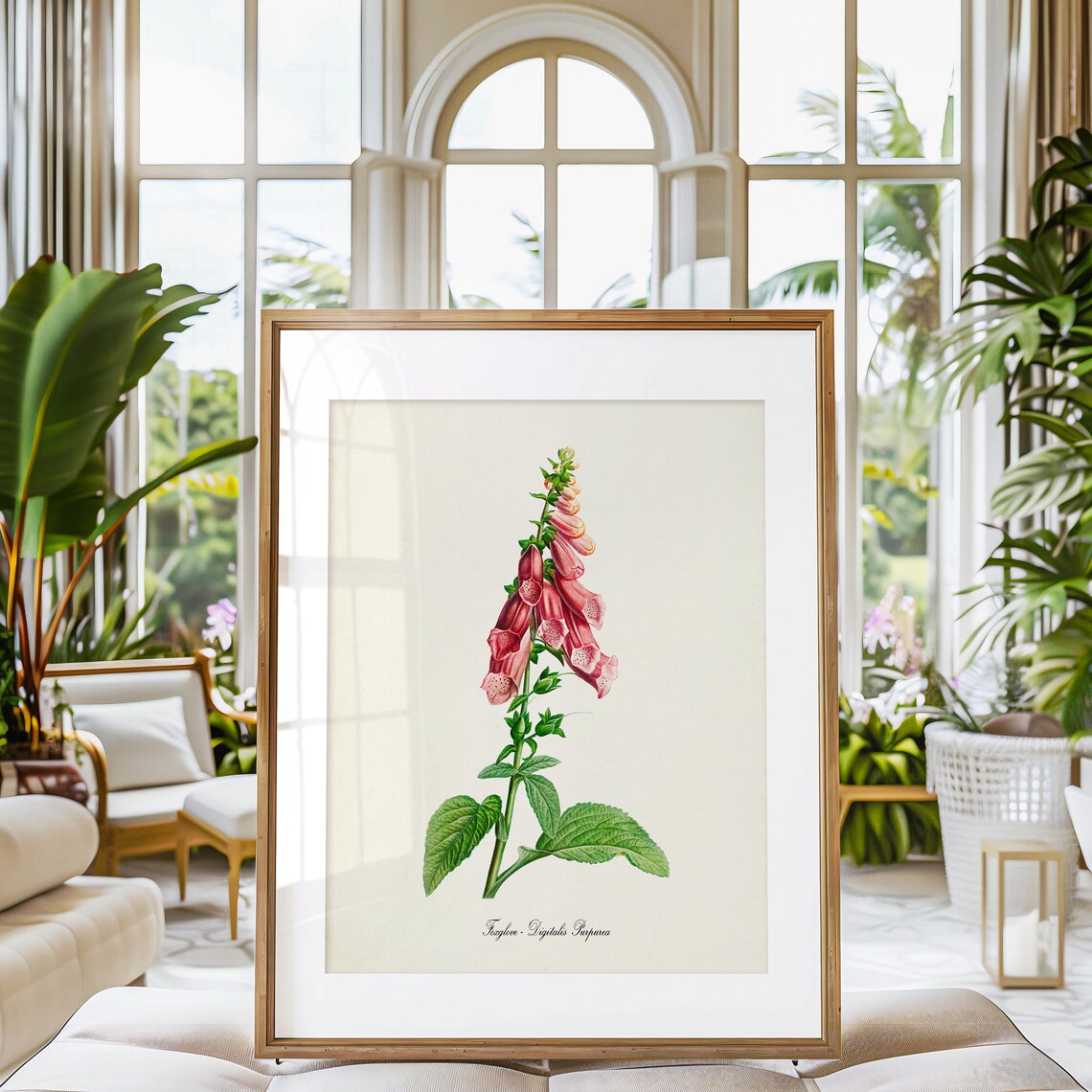 Foxglove Botanical Wall Art Print, Floral Study - Image 3