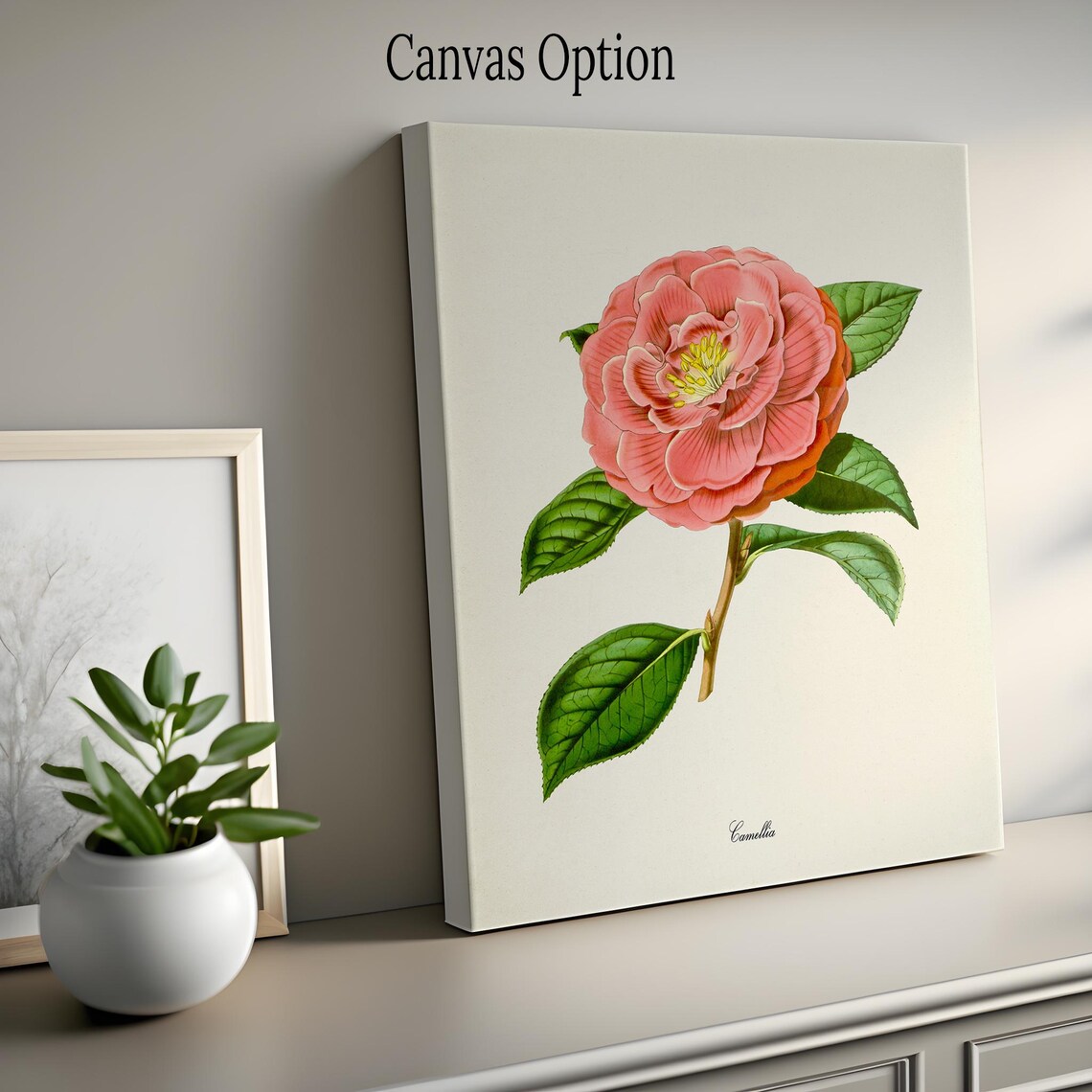 Camellia Flower Botanical Art Print, Floral Decor - Image 2