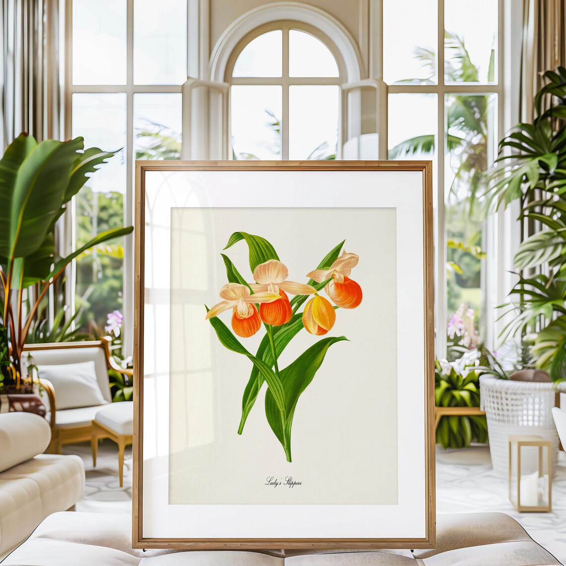 Lady's Slippers Botanical Flower Floral Art Print - Image 3