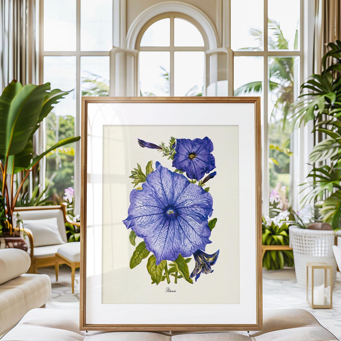 Petunia Botanical Art Print, Purple Floral Decor - Image 3