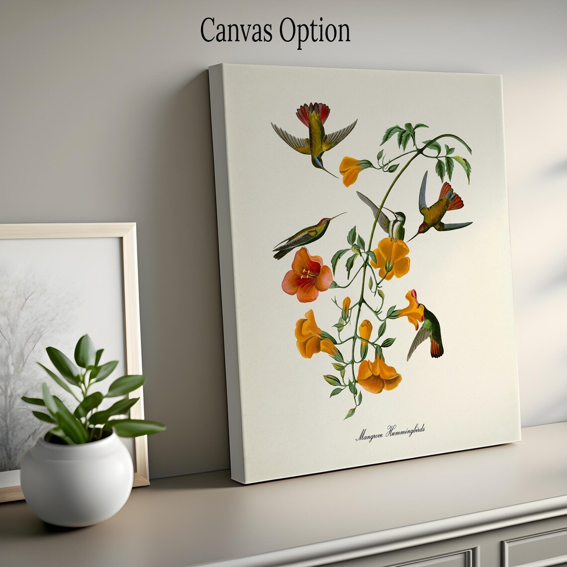 Mangrove Hummingbird Print Bird Art Print Bird Art Bird Poster Flower Art Floral Garden Hummingbird Art Green - Image 2