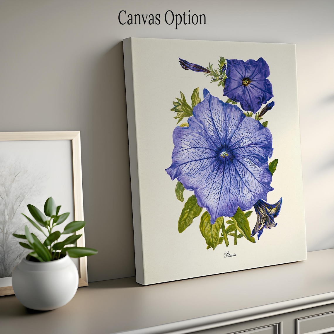Petunia Botanical Art Print, Purple Floral Decor - Image 2