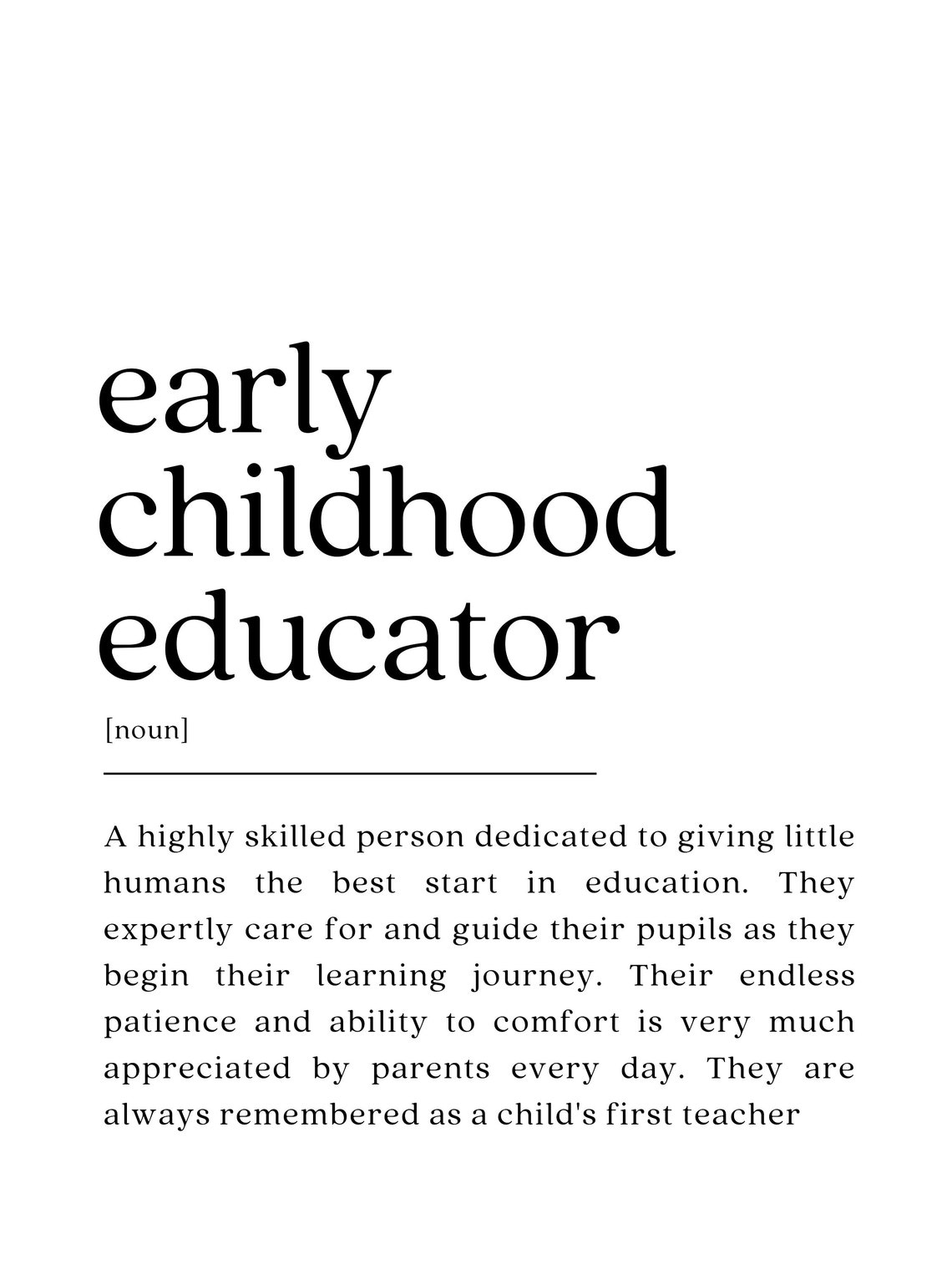 Early Childhood Educator Definition Art Print - Image 2