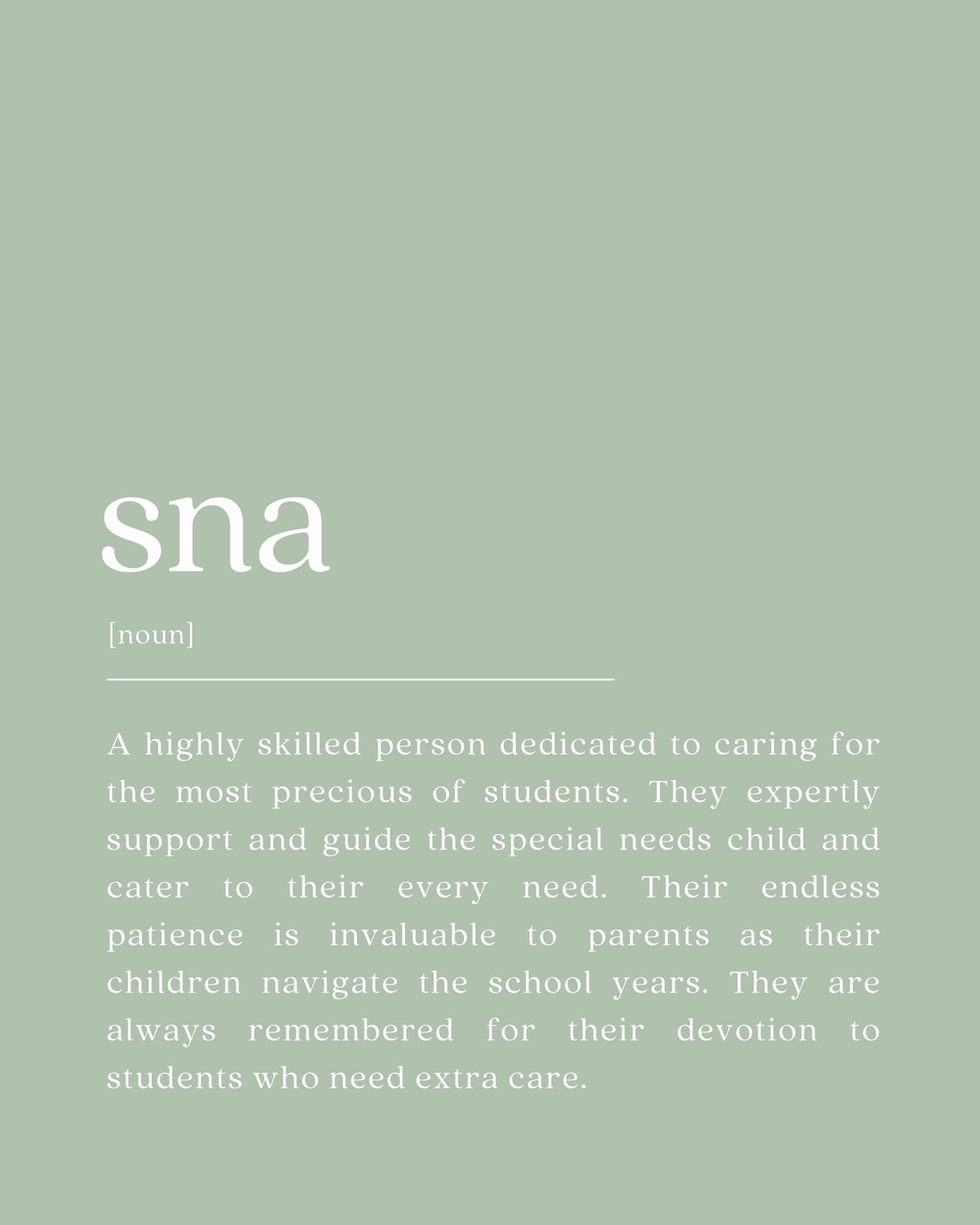 Sna Definition, Special Needs Assistant Gift - Image 2