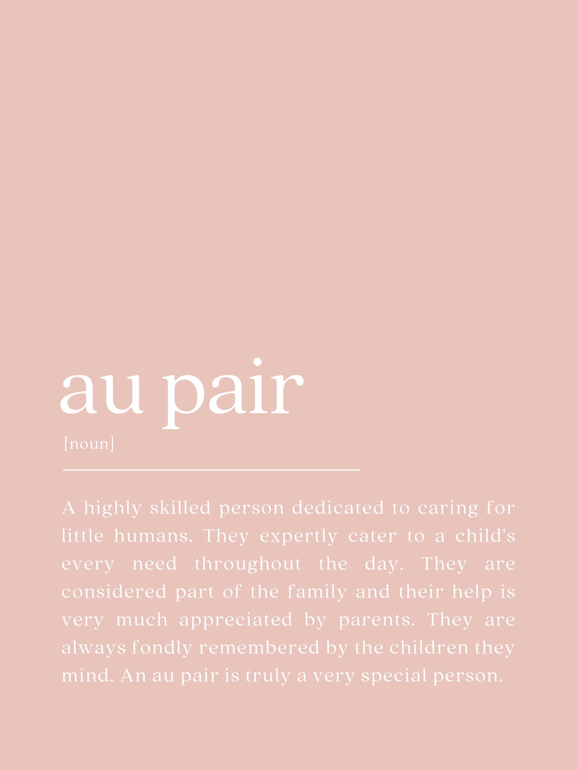 Au Pair Definition - Appreciation Print - Image 2