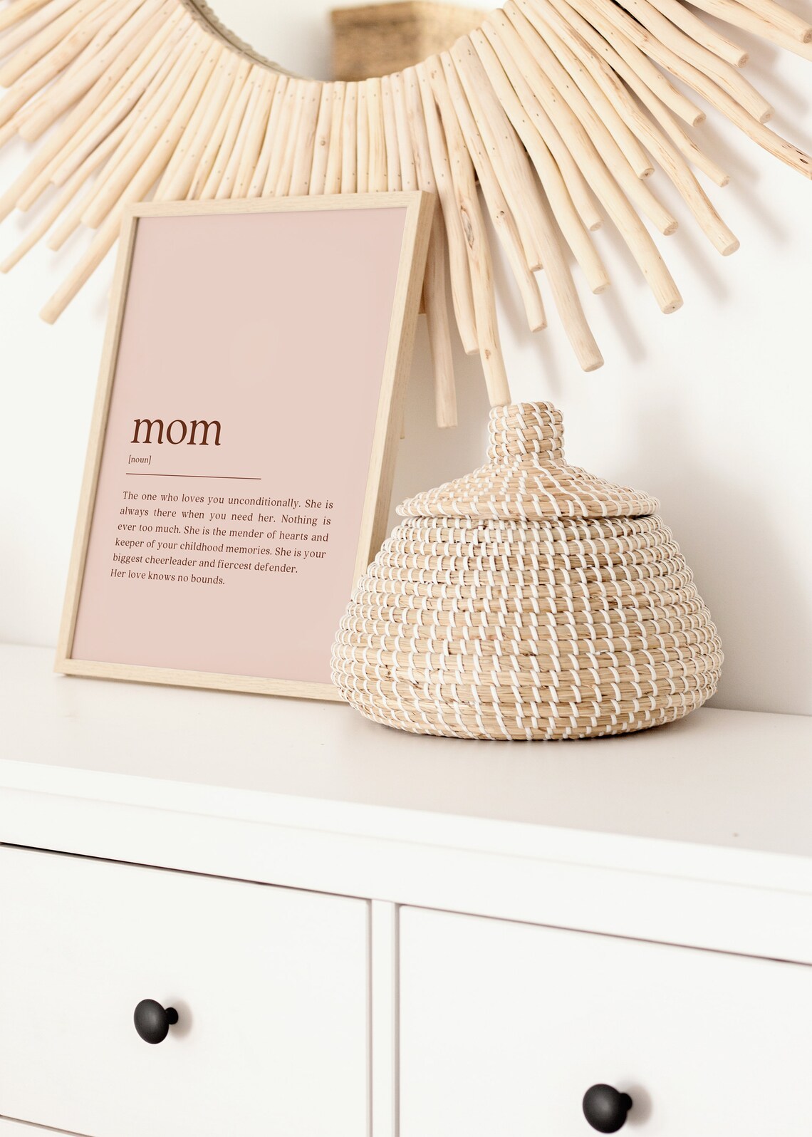 Heartfelt Mom Definition Typography Poster in Blush Pink Tones - Image 2