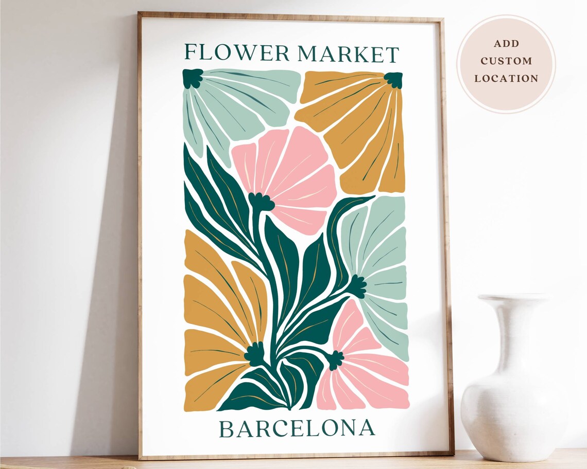 Flower Market, Bright Boho Botanical Print