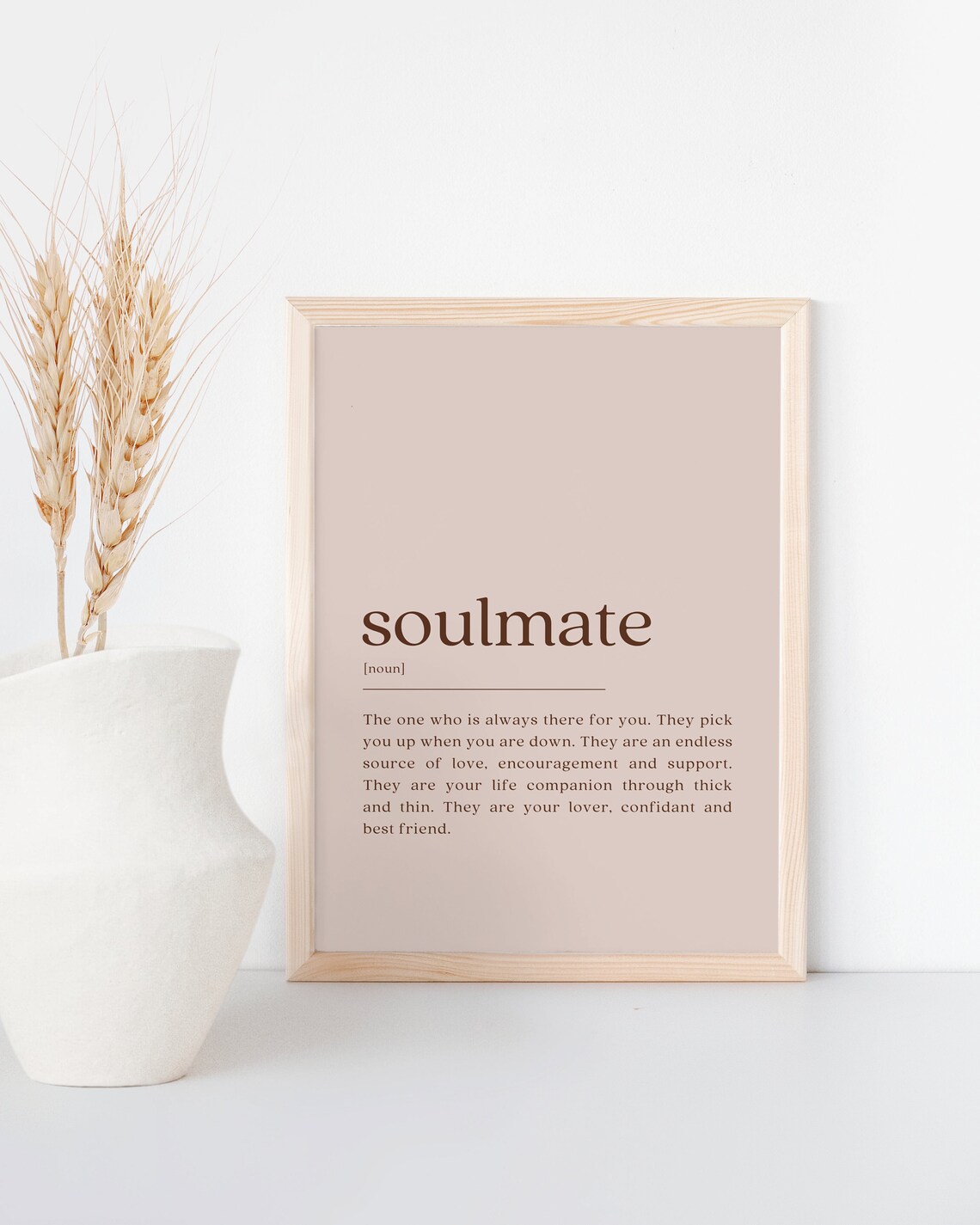 Soulmate Definition, Minimalist Modern Art Print