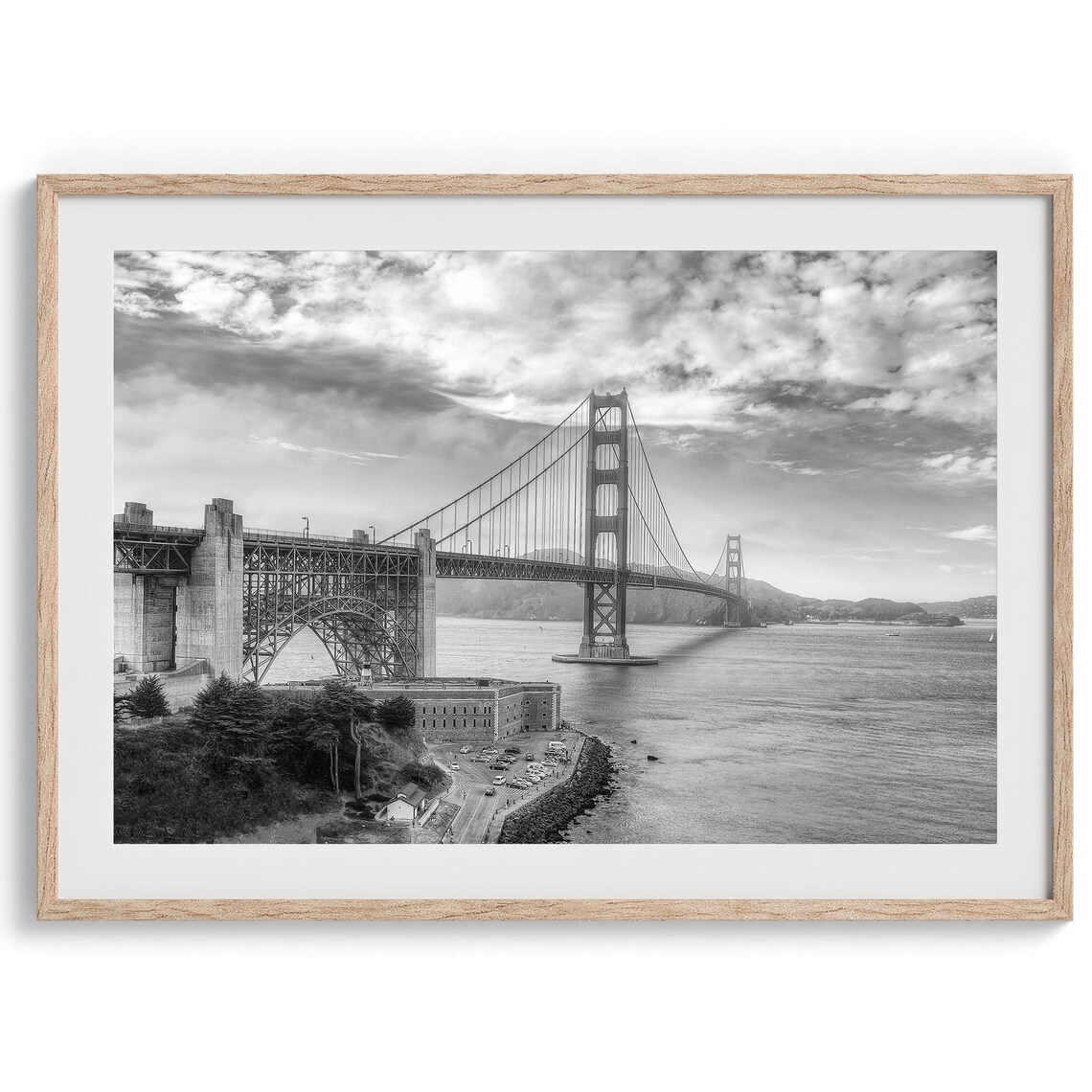 Golden Gate Bridge, San Francisco Black And White Poster Print - Image 5
