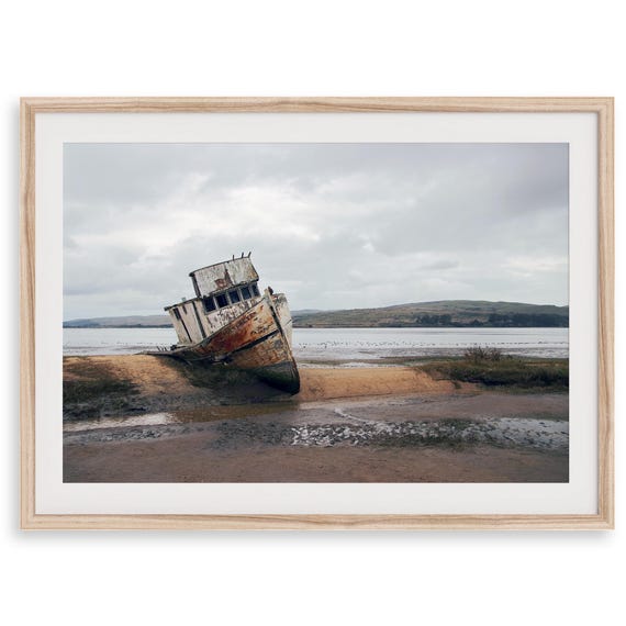 Shipwreck Fine Art Photography Print Rustic Coastal Wall Art Large Framed Or Unframed Moody Beach Poster For Home Decor