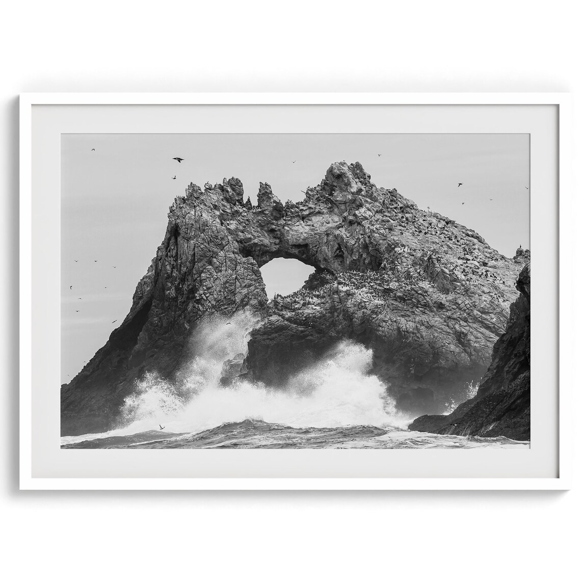 Black And White Ocean Surf Art Print, PNW Beach - Image 2