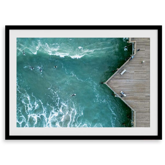 Pismo Pier Surfers Fine Art Photography Print Aerial Beach Wall Art Framed Or Unframed Large Ocean Poster For Beach House Or Home Decor