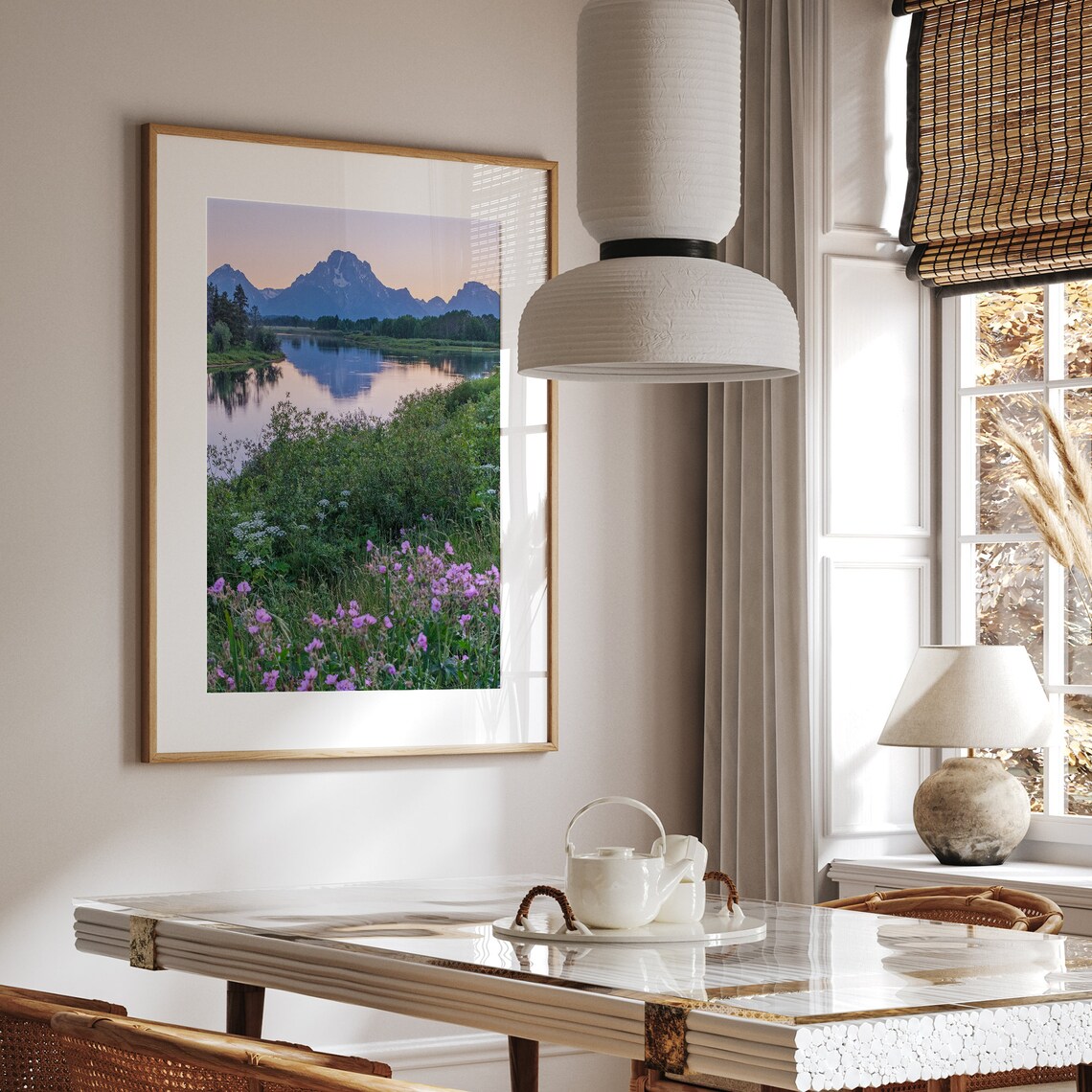 Grand Teton Mountain Flowers Nature Landscape Print - Image 3