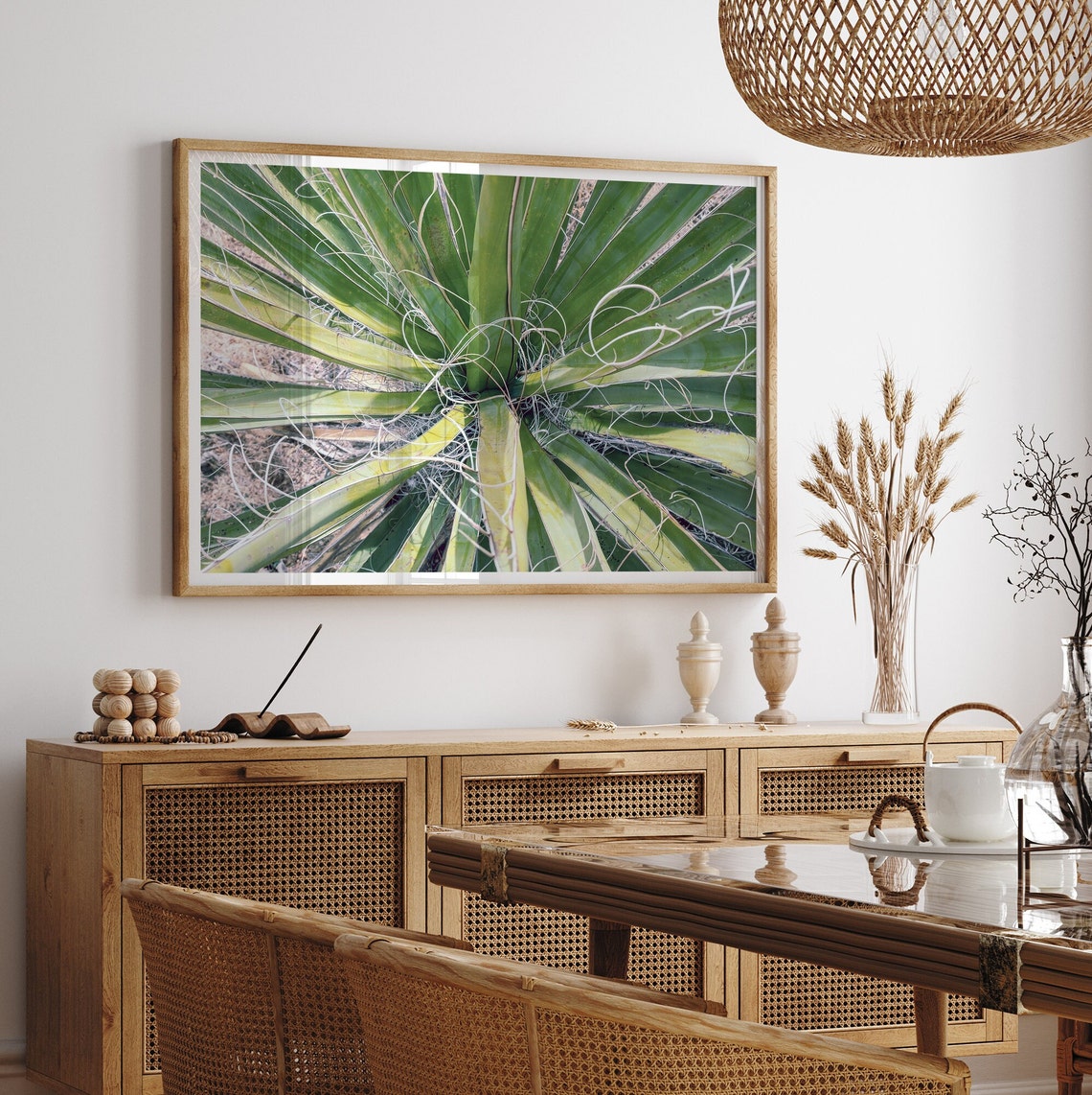Desert Yucca Plant Top Down View Green Leaves Minimalist Nature Print - Image 4