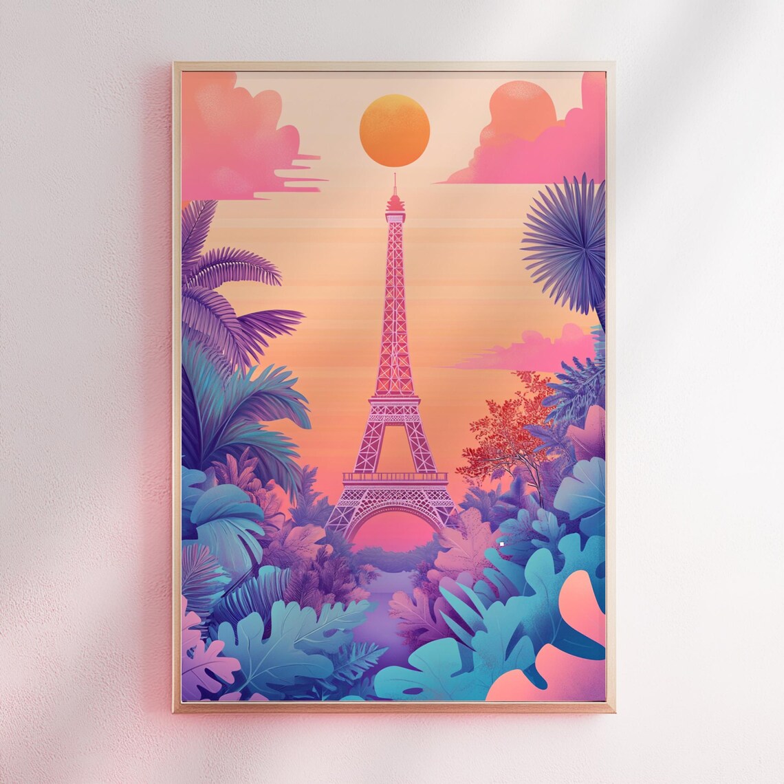 Paris Travel Poster, Retro Dreamy Surreal Art Print - Image 3