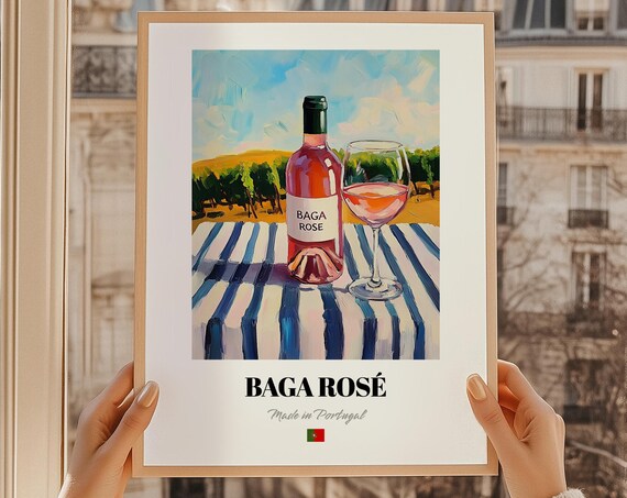 Baga Ros Portuguese Poster Portugal Bar Dcor Wine Wall Art Friend Kitchen Print
