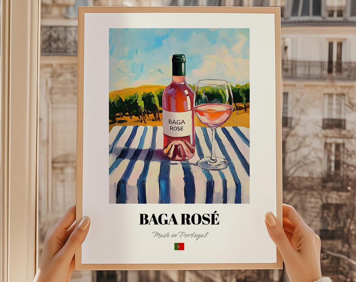 Baga Ros Portuguese Poster Portugal Bar Dcor Wine Wall Art Friend Kitchen Print
