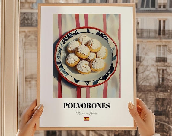 Polvorones Spanish Dessert Poster Recipe Journal Cute Menu Print Dining Room