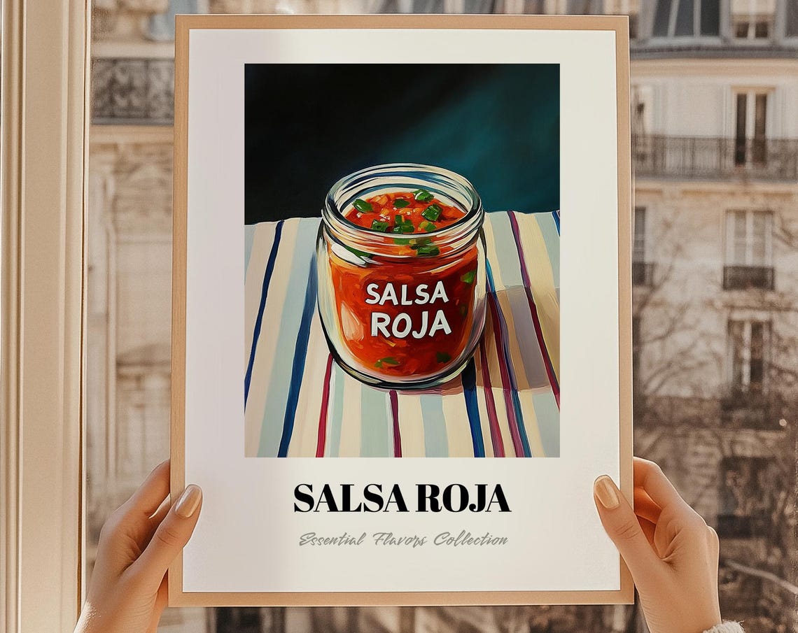 Salsa Roja Jar Painting Essential Flavors Collection Kitchen Art Print