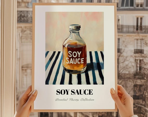 Soy Sauce Grocery Wall Art Pantry Print Cooking Gift Restaurant Decor Kitchen