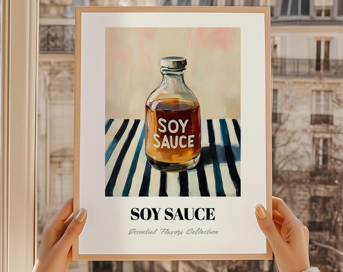 Soy Sauce Grocery Wall Art Pantry Print Cooking Gift Restaurant Decor Kitchen