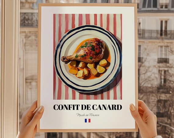 Confit De Canard French Food Poster Drinks Snack Bar Ideas For A Chef Art Kitchen Wall
