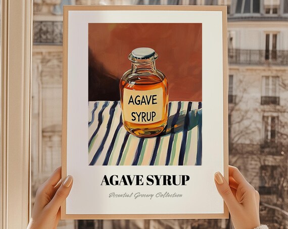 Agave Syrup Vintage Style Grocery Bottle Pantry Kitchen Poster