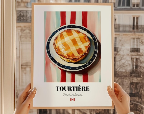 Tourtiere Canadian Meat Pie Lattice Crust Golden Kitchen Poster